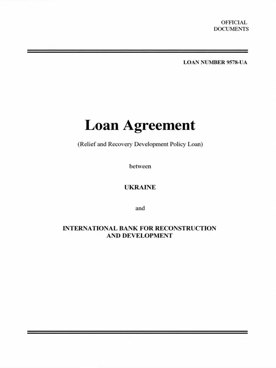 Ukraine relief recovery reconstruction and reform grant agreement cover